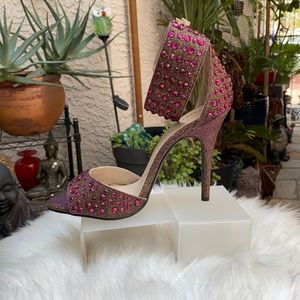 🌸🌸GLITZ FABRIC MULTI PINK HEELS🌸🌸